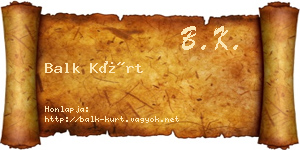 Balk Kürt névjegykártya